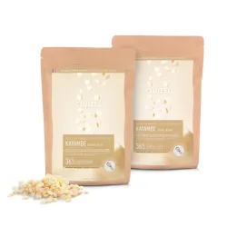 Pack of 2 bags of Kayambe ivory chocolate chips 36% | CLUIZEL