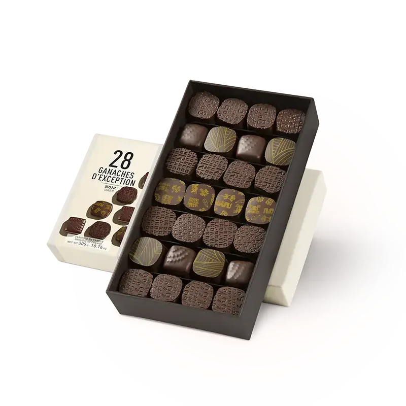 Ganaches d'Exception dark chocolate n°28 box | CLUIZEL