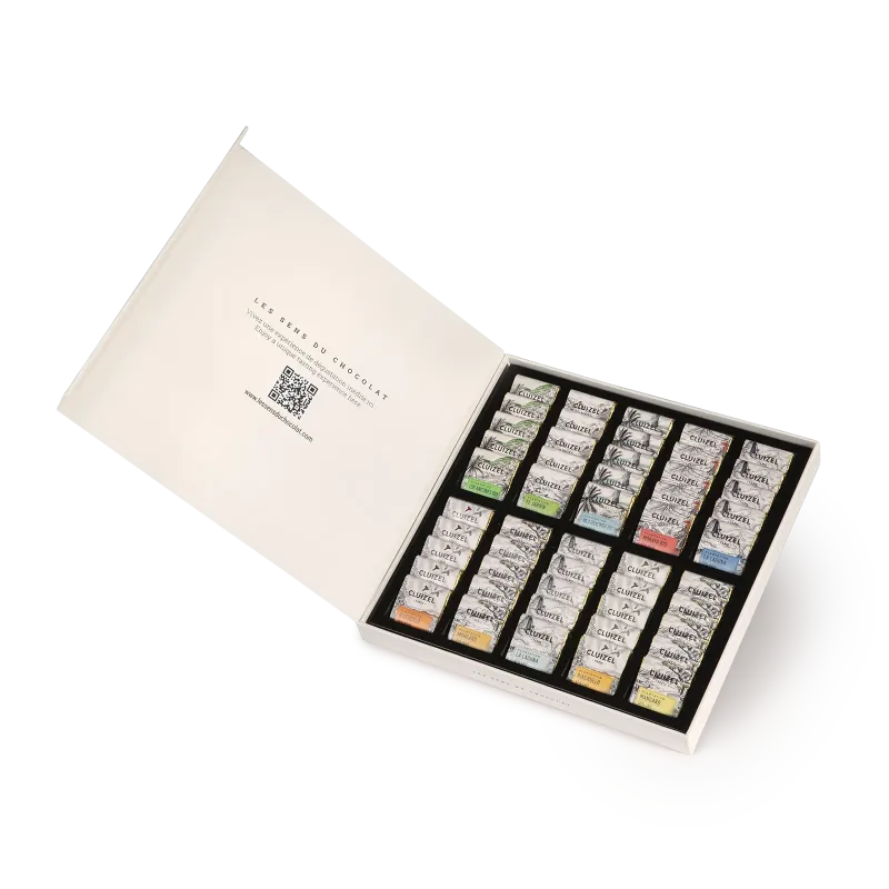 coffret 50 carrés de chocolat