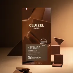 KAYAMBE GRAND LAIT bar 45% chocolate, milk chocolate | CLUIZEL