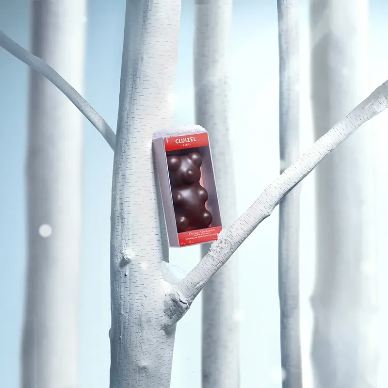 Ourson guimauve chocolat noir de noël