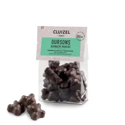 Bag of Black Marshmallow and Mint Bears | CLUIZEL