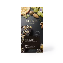 Mendiant 72% dark chocolate bar | CLUIZEL