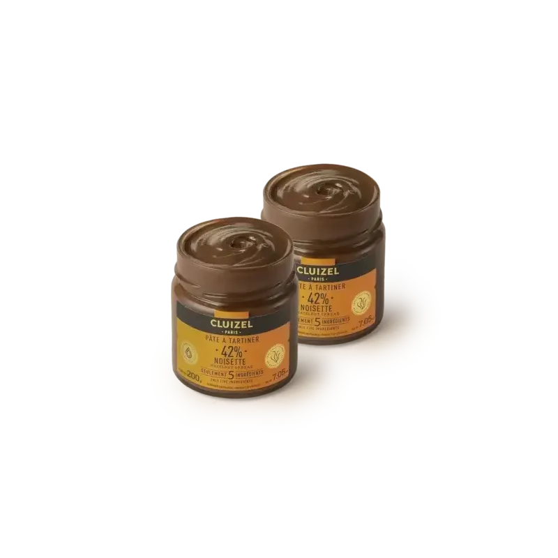 Lot de 2 Pâte à tartiner Noisettes 42% | CLUIZEL