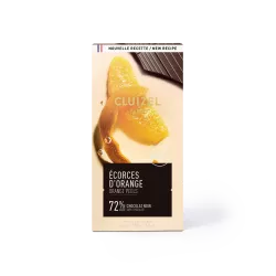 Orange peels bar 72% dark chocolate | CLUIZEL