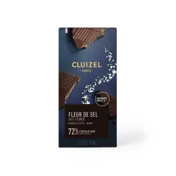 salt flower bar 72% dark chocolate  | CLUIZEL