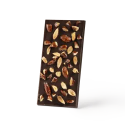 Caramelized almonds bar 72 % dark chocolate | CLUIZEL