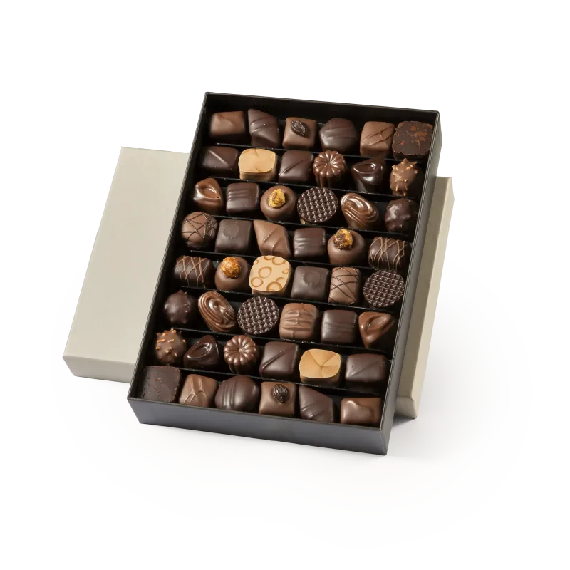 Coffret praliné noir et lait n°48