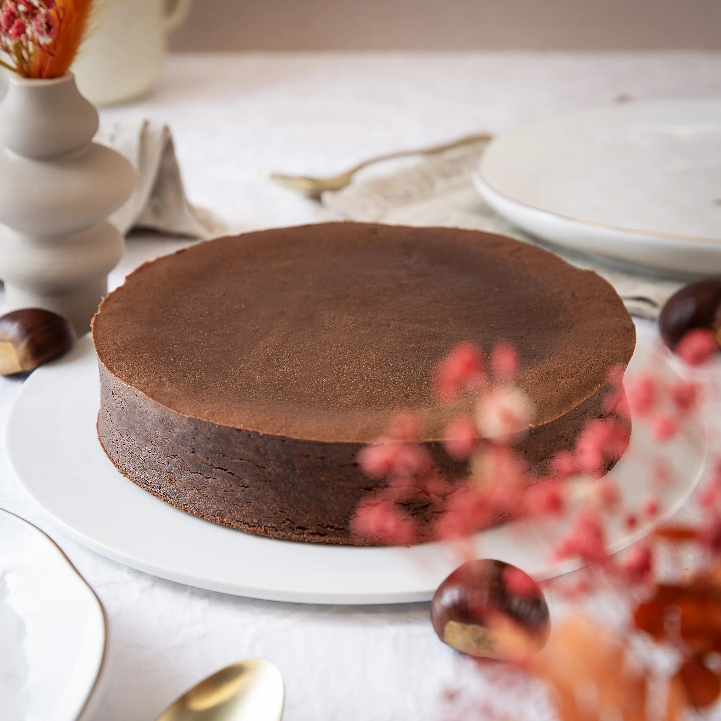Fondant au chocolat et crème de marron