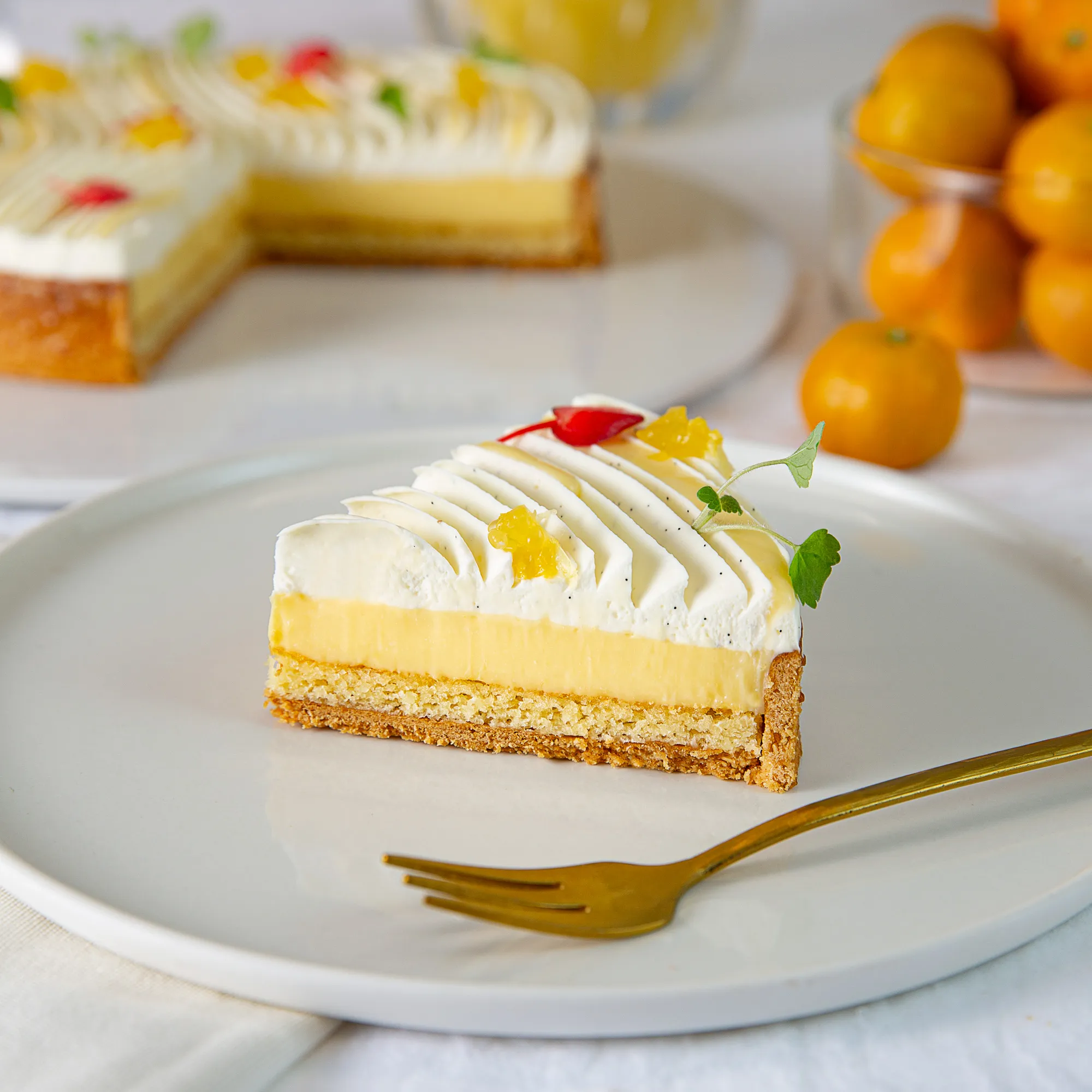 Tarte Calamansi au chocolat ivoire